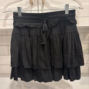 Chic Black Ruffled Mini Skirt